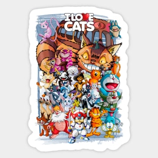 I LOVE CATS Sticker